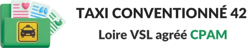 logo taxi conventionne 42 loire vsl agree cpam transport malade assis